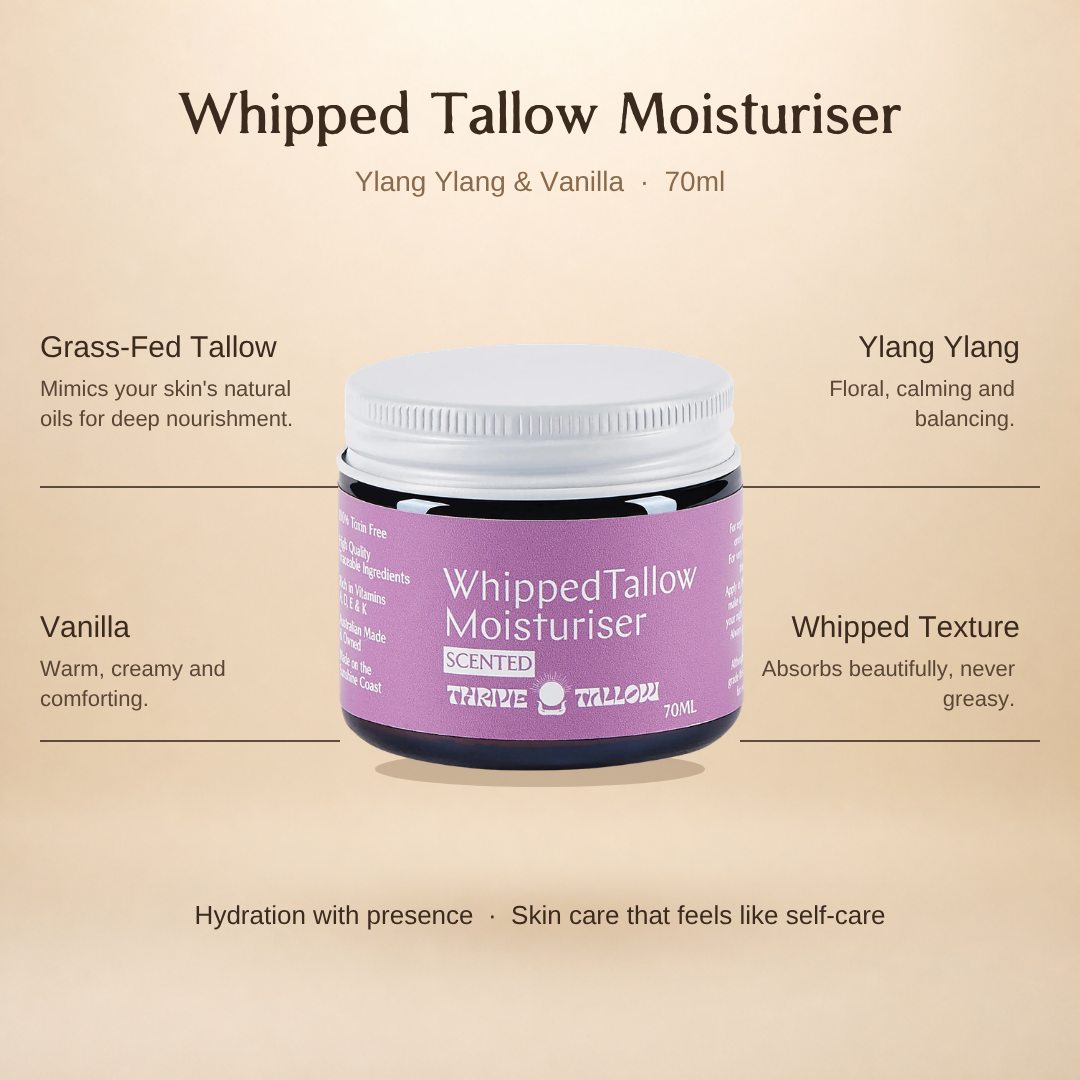 Whipped Tallow Moisturiser Ylang Ylang & Vanilla key ingredients